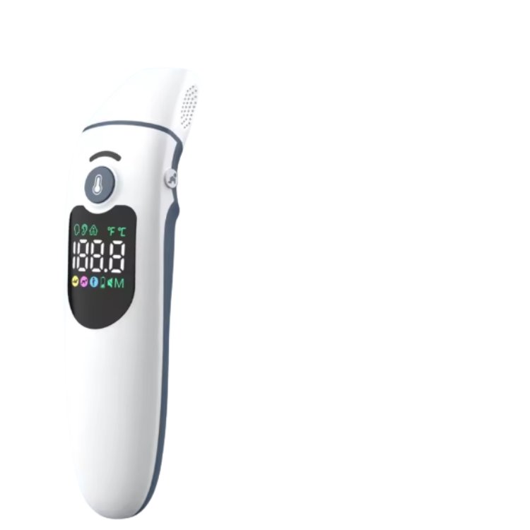 CE Certified Rechargeable Touch Ear Forehead Thermometer with 3-Color Fever Indicator